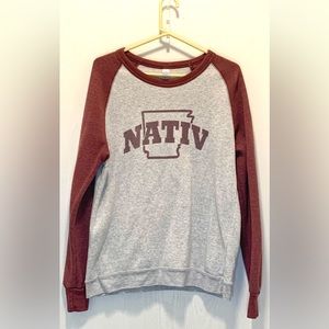 Native Gray and Red Long sleeve T-shirt